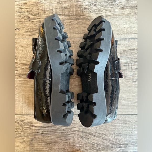 NWT Franco Sarto Loafers Size 8 Black with Fabric Collegiate Preppy - Picture 5 of 7